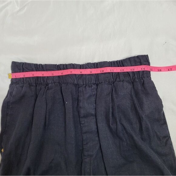 WHITE SAND black linen coastal grandma wide leg‎ pull on beach pants 46/M - Picture 8 of 10